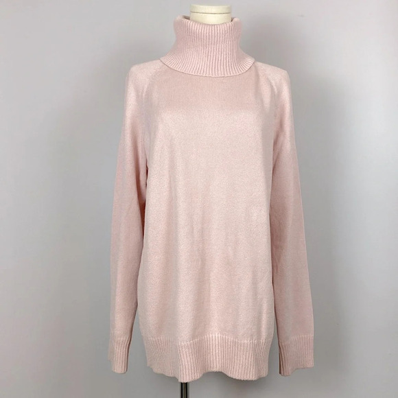 St. John Sport Wool Blend Pink Knit Turtleneck Sweater size Medium - Picture 3 of 11